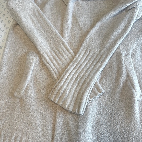 Barefoot Dreams Cozy Chic Open Front Shawl Tan Cardigan Sweater Size Small - Picture 3 of 6